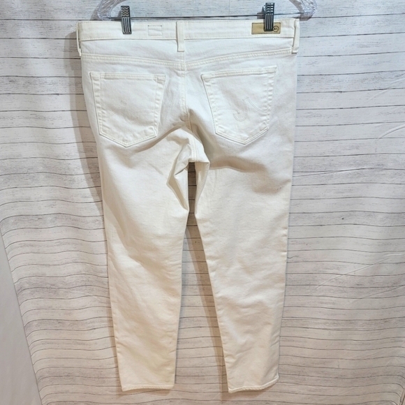 AG ADRIANO GOLDSCHMIED The STLIT CIGARETTE LEG WHITE JEANS, SZ 32 - Picture 6 of 12